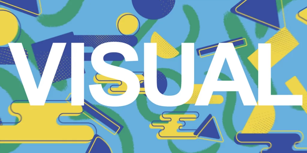 Visual typography on retro background pattern